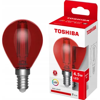 Žárovka LED žárovka E14 G45 4,5W Filament Červená TOSHIBA