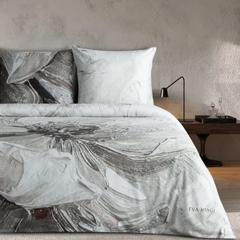 Povlečení 160x200 cm bavlněné saténové, hnědé a šedé