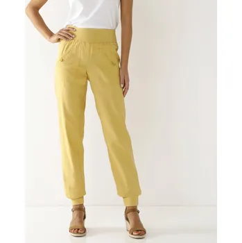 Dámské kalhoty Dlouhé kalhoty zakončené pružnými lemy okrová 46