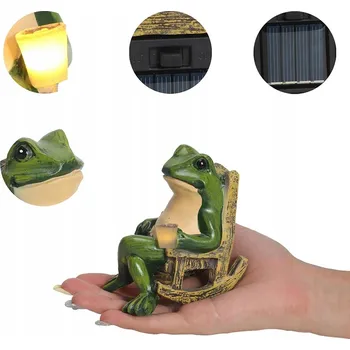 Venkovní osvětlení ZAHRADNÍ DEKORACE ŽÁBA SOLÁRNÍ LAMPA VENKOVNÍ ROZMĚRY 10X10X6 CM