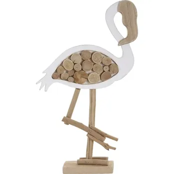 Dřevěná dekorace Flamingo Nature 56 cm hnědá