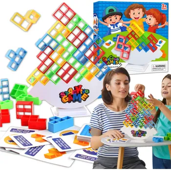 ostatní stavebnice Camerazar Vzdělávací hra 64 dílků barevných vyvažovacích bloků