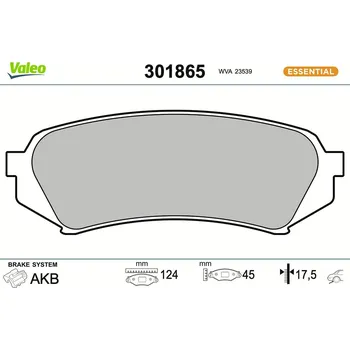 Brzdová destička Sada brzdových destiček, kotoučová brzda VALEO 301865