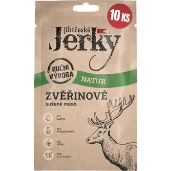 Sušená potravina Sušené maso Jihočeské Jerky Zvěřinové natur 200 g (10 x 20 g)