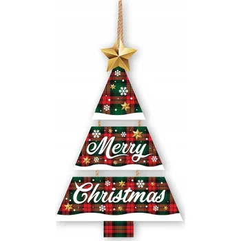 Vánoční dekorace Ozdoba na stromeček Vánoční stromeček Merry Christmas 32 x 21 cm