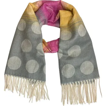 Šátek Šál Pašmína Kolečka - šedo-růžová