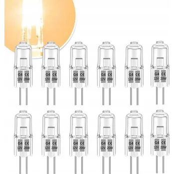 Žárovka 12 ks HALOGENOVÁ ŽÁROVKA G4 20W 12V ŽÁROVKA teplá bílá