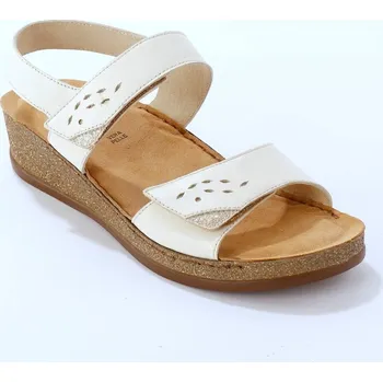 Dámské sandále Kožené pohodlné sandály na suché zipy krémová 37