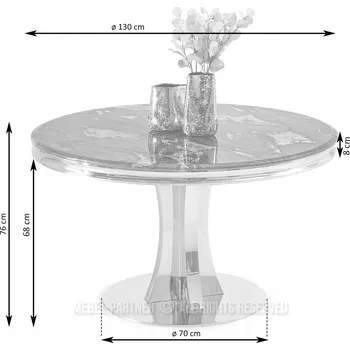 Jídelní stůl Stůl kulatý rozkládací Mebel-Partner 130 x 130 x 76 cm odstíny modré, šedá