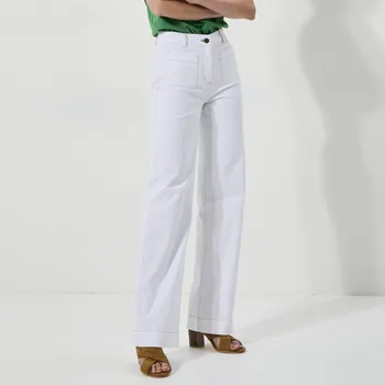 Dámské džíny Široké džíny pro postavu méně než 160 cm bílá 40