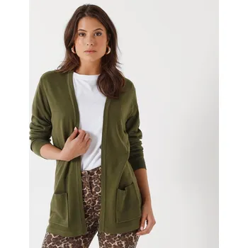 Dámský svetr Kardigan bez zapínání khaki 42/44