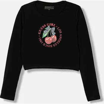Dívčí tričko Dětské tričko s dlouhým rukávem Guess J6RI03.K6YW4.PPY2 černá 99X, vel. 158-166