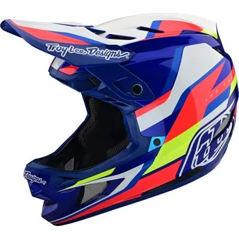 Cyklistická přilba Troy Lee Designs Integrální helma Troy Lee Designs D4 COMPOSITE MIPS OMEGA WHITE / BLUE 2024 - XL (60-62cm)