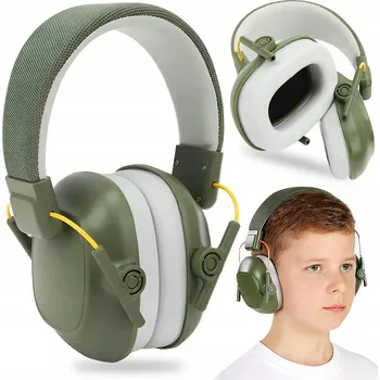Sluchátka ODHLUČŇOVACÍ SLUCHÁTKA PRO DĚTI MILITARY ZELENÁ, SNÍŽENÍ HLUKU 25 dB