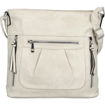 Kabelka Stylová dámská koženková crossbody kabelka Minja, krémová