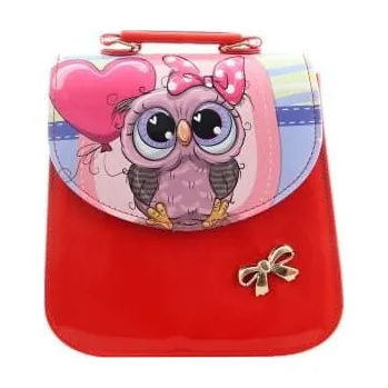 Kabelka Červená kabelka se sovičkou