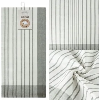 Utěrka Utěrka kuchyňská osuška OLIVIA/7 50x70 olivová s pruhy bavlna