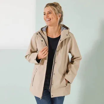 Pánská větrovka Nepromokavá bunda s kapucí béžová 48