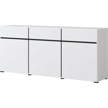 Komoda Komoda do obývacího pokoje 3 dvířka a 3 zásuvky, bílá, 180 cm MODERN CROSS HELVETIA