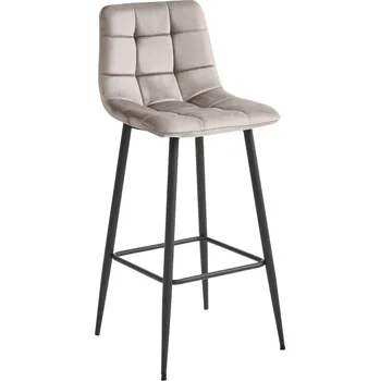 Barová židle Barová židle s černými nohami ARCETO VELVET, béžová