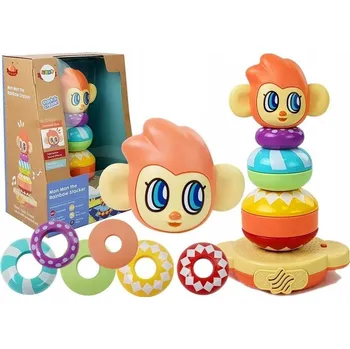 Hračka pro nejmenší Vzdělávací pyramida Opička se zvuky, učení čísel