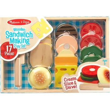 Dřevěná hračka Dřevěná sada na výrobu sendvičů