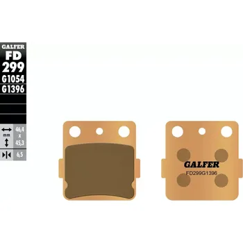 Brzda pro motocykl Zadní motocyklové brzdové desky GALFER BRAKE PAD SINTERED pro YAMAHA YZ 680 rok 1993-2002 (sinterovaná směs brzdového obložení )