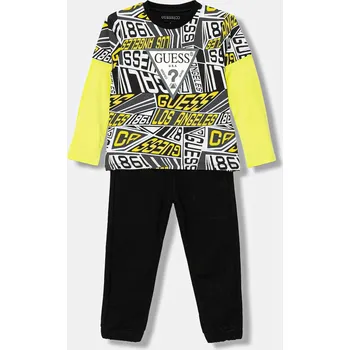 Dětská bavlněná souprava Guess N6RG00.K8HM4.PPY2 černá 99X, vel. 96-104