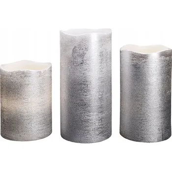 led svíčka Solight Sada LED svíček 3 ks stříbrné