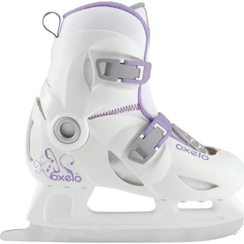 Zimní brusle OXELO DĚTSKÉ LEDNÍ BRUSLE PLAY 3 BÍLÉ 26/28 BÍLÁ|FIALOVÁ