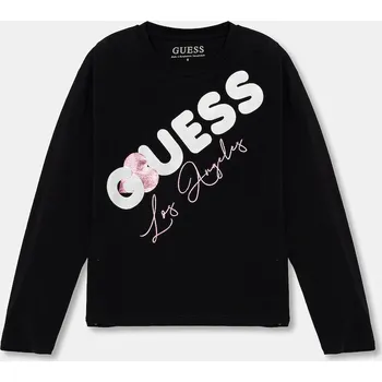 Dívčí tričko Dětské tričko s dlouhým rukávem Guess J6RI01.K6YW4.PPY2 černá 99X, vel. 158-166