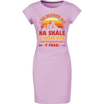Dámské šaty Bavlněné letní šaty Nejhorší den na skále Velikost: M, Barva: Orchid