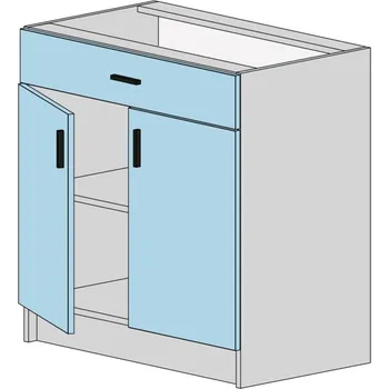 Kuchyňská skříňka Slevadoma Spodní skříňka T-80-1NA Barva dvířek: šedá, Barva korpusu: wenge