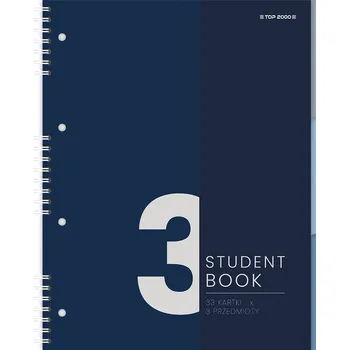 Zápisník Sešit B5 s čtverečkovaným papírem, polotvrdé desky, zápisník na poznámky TOP-2000, 100 listů