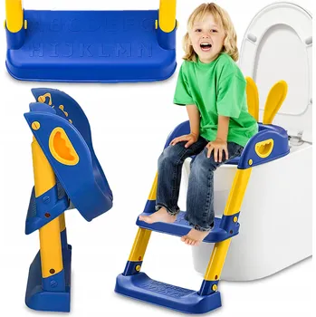 WC sedátko Nástavec na WC pro děti se schůdkami modro-žlutý