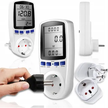 Měřič spotřeby proudu elektroměr voltmetr LCD Schuko