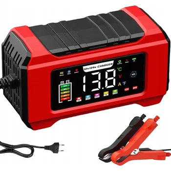 Nabíječka autobaterie Automatická nabíječka akumulátorů s funkcí opravy 12-24V 15A LCD Silná