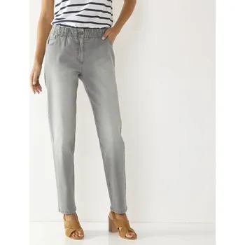 Dámské džíny Široké strečové džíny mom šedá 42