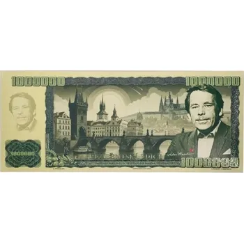 Bonboniéra Bankovka 60 g (obálka) mléčná čokoláda - 1.000.000 - Václav Havel (mince z mléčné čokolády s motivem ČS bankovek)