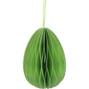 Velikonoční dekorace Papírové vajíčko k zavěšení - 3 zelená sv.