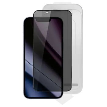 Sklo Epico Privacy 3D DF iPhone 15 Pro Max, Ultra-široké krytí s jednokrokovým aplikátorem proti prachu čirá
