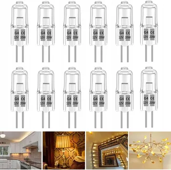 Žárovka HALOGENOVÁ ŽÁROVKA HALOGEN G4 20W 12V ŽÁROVKA 12 kusů