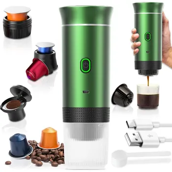 Kávovar 3v1 PŘENOSNÝ KÁVOVAR TURISTICKÝ TLAKOVÝ NA KAPSLE I MLETOU KÁVU