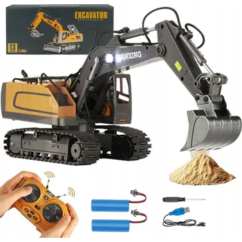 autíčko RC BAGR S KOVOVOU LŽÍCÍ, REALISTICKÉ SVĚTELNÉ A ZVUKOVÉ EFEKTY, 680°