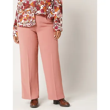 Dámské kalhoty Široké splývavé kalhoty růžové dřevo 38