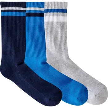 Pánské ponožky Sada 3 párů žebrovaných ponožek s proužky modrá 43-46