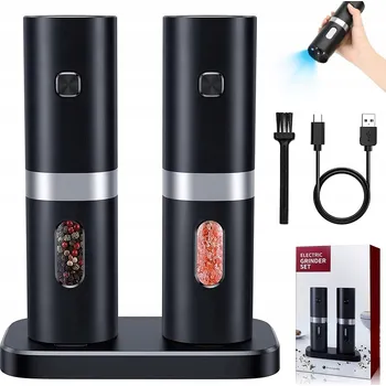 Kuchyňský mlýnek ELEKTRICKÁ SADA MLÝNKŮ NA PEPŘ A SŮL ČERNÁ