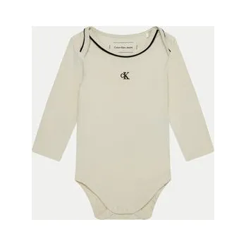 Dámské džíny Calvin Klein Jeans Dětský komplet Monogram Starter IN0IN00011 Écru Regular Fit 86