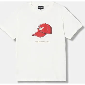 Chlapecké tričko Dětské bavlněné tričko Emporio Armani EB001344.AF14503 bílá 00X, vel. 128