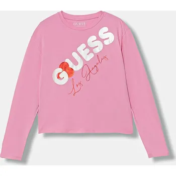 Dětské tričko s dlouhým rukávem Guess J6RI01.K6YW4.PPY2 růžová 30X, vel. 147-157